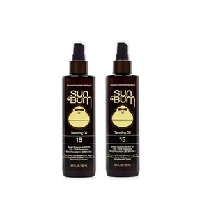 NEW Sun Bum Premium SPF 15 Dark Tanning Coconut Oil Water Resistant (2) Bottles